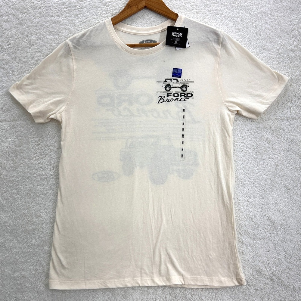 New Grayson Threads T- Shirt Women‎ Medium Beige Ford Retro Print